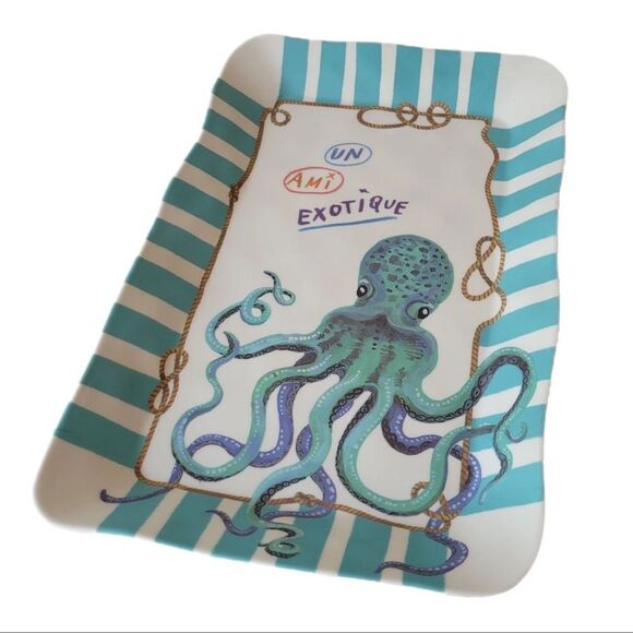 Anthropologie Nathalie Lete Un Ami Exotique Octopus Melamine Tray - Picture 4 of 7